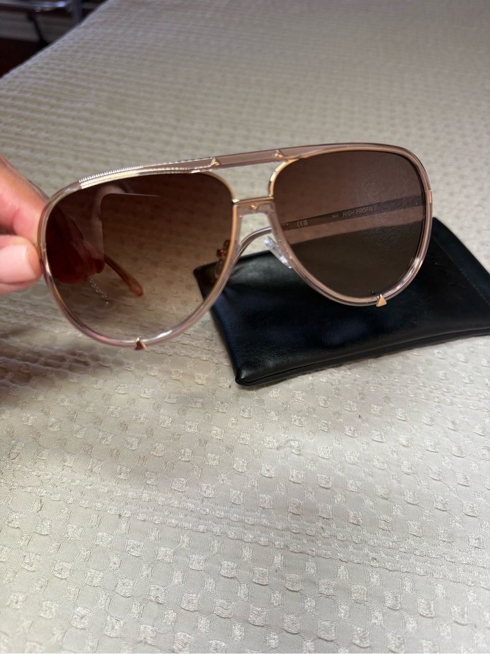 Quay Australia Rose Gold Frame Sunglasses with Brown Lenses
